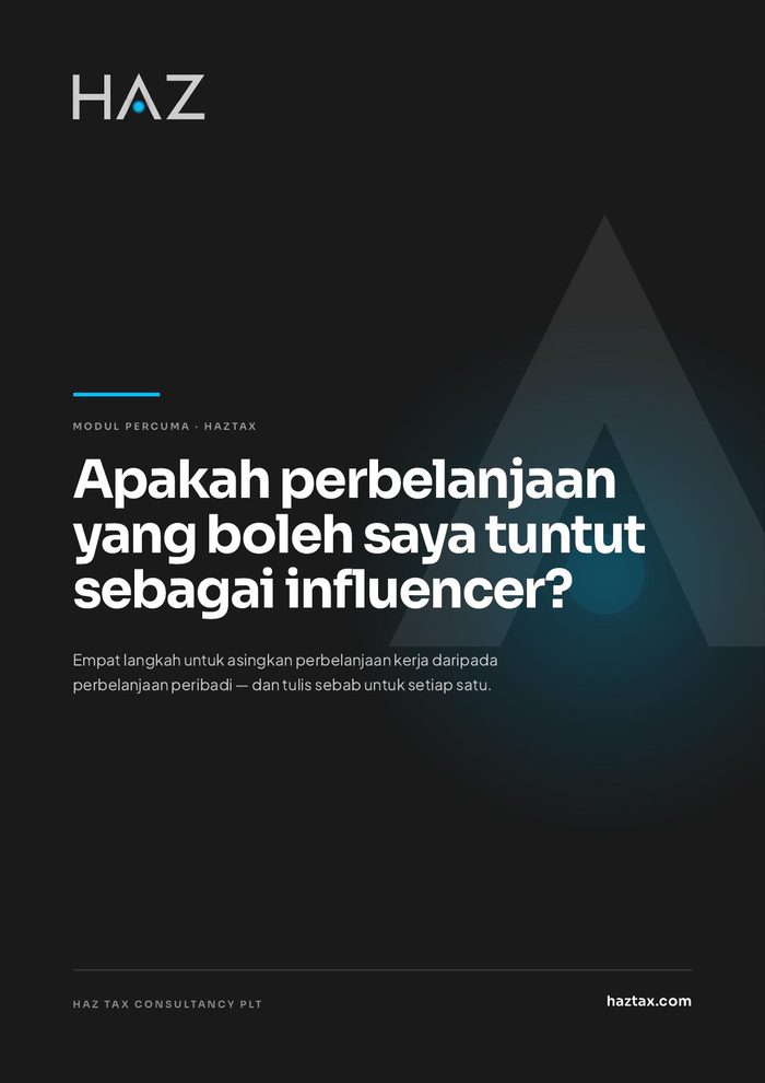 Apakah perbelanjaan yang boleh saya tuntut sebagai influencer?